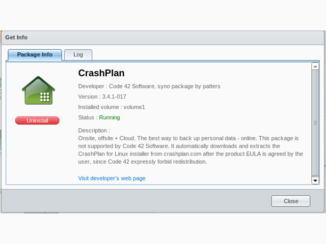 Backup du synology avec Crashplan